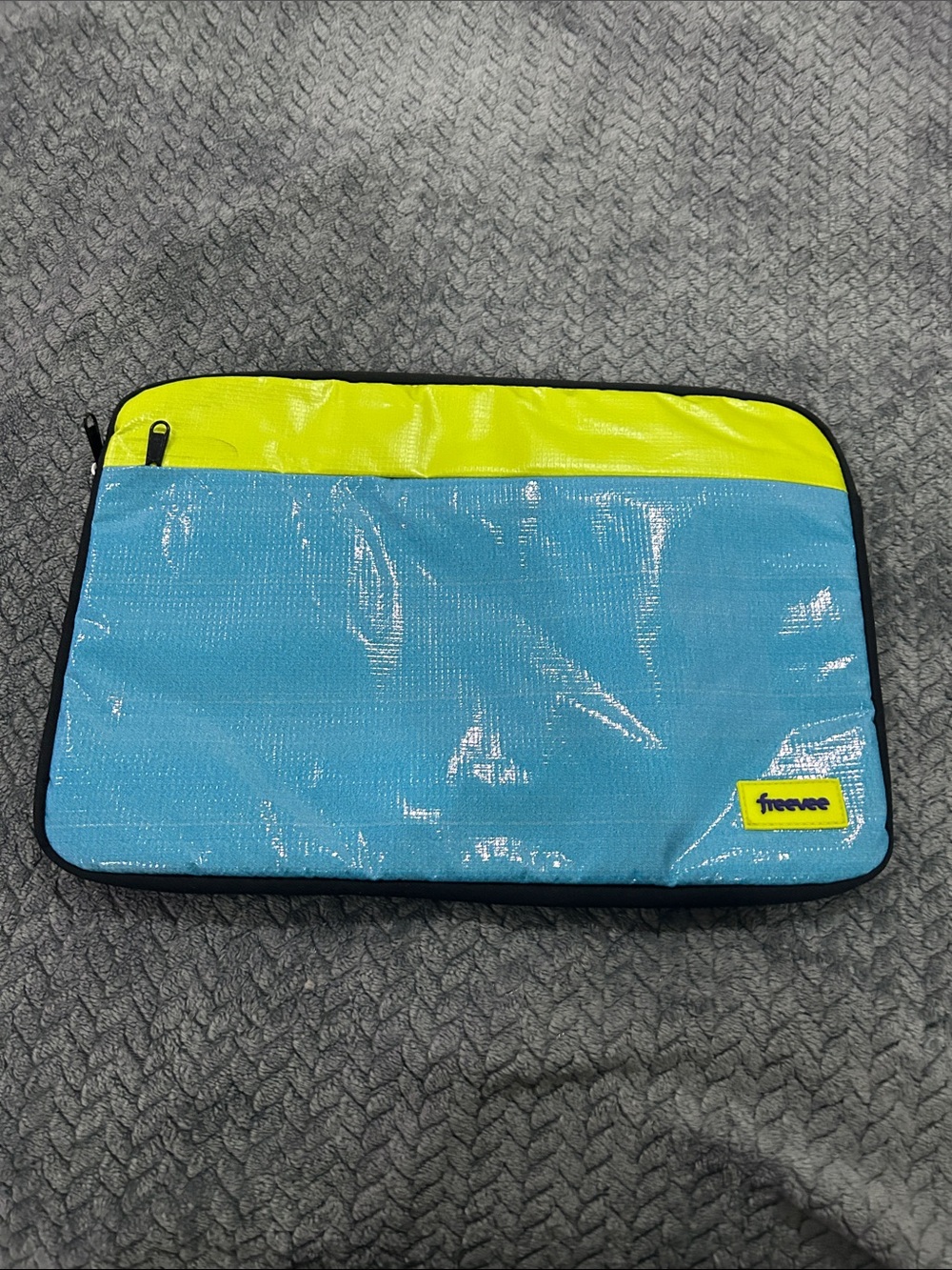 Blue and Neon Yellow Tech Organizer Sleeve